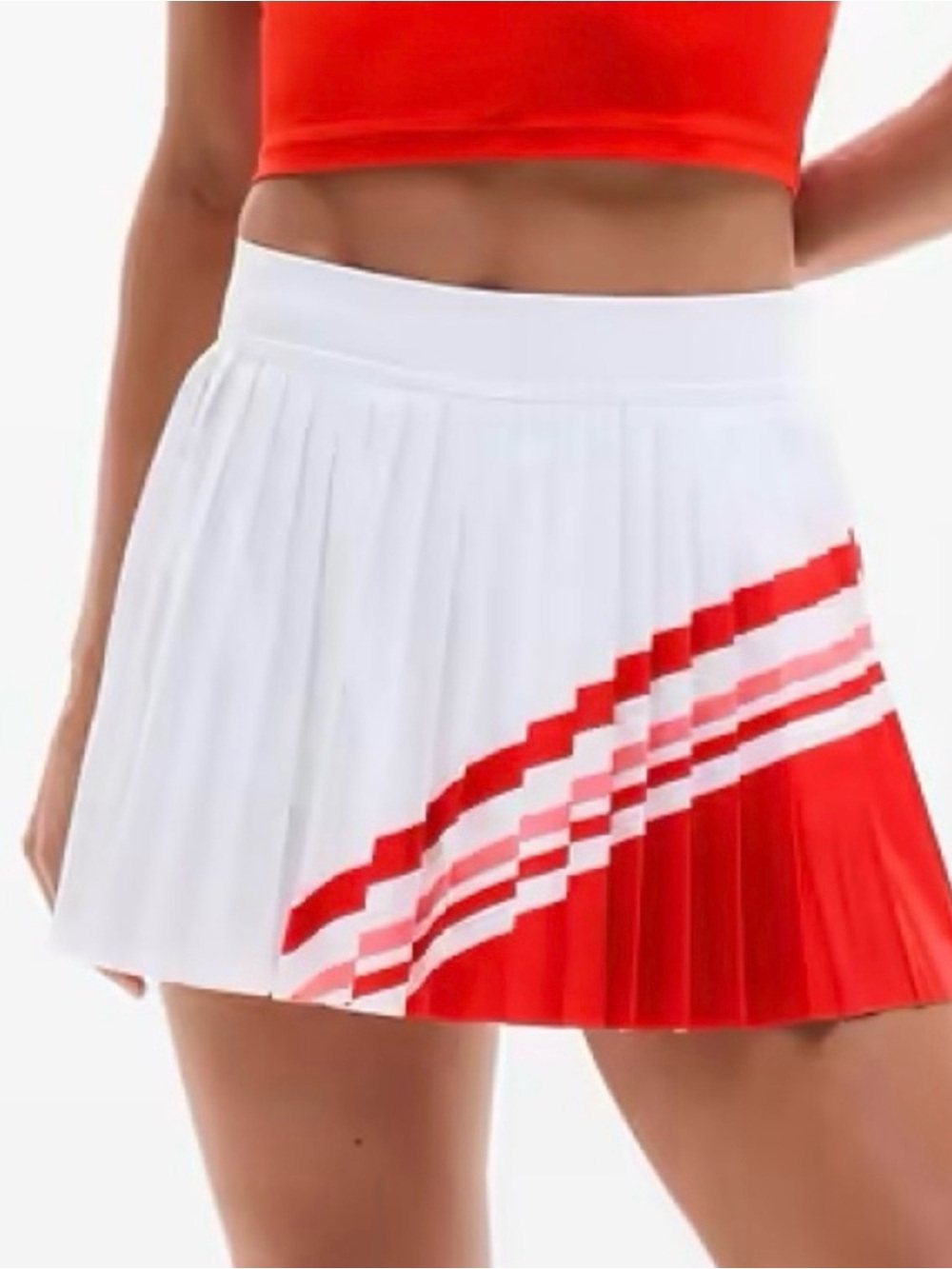 Athleta Match  Point Pleated Colorblock Skort. Medium . White Cardinal NWOT